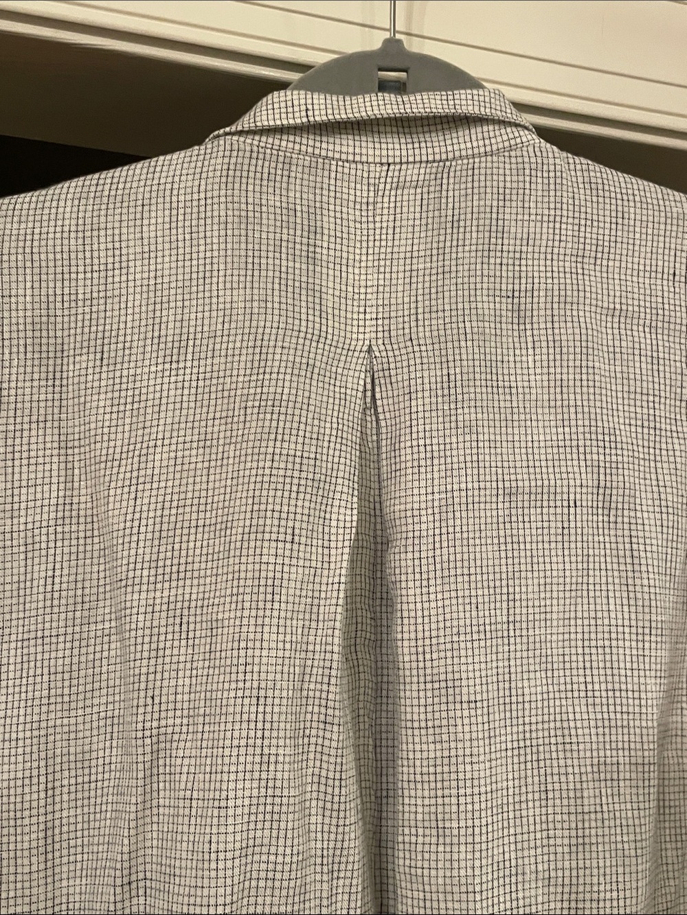 Eileen Fisher Light blue check 100% linen Relaxed Blazer & Pants Set XL - Picture 8 of 12
